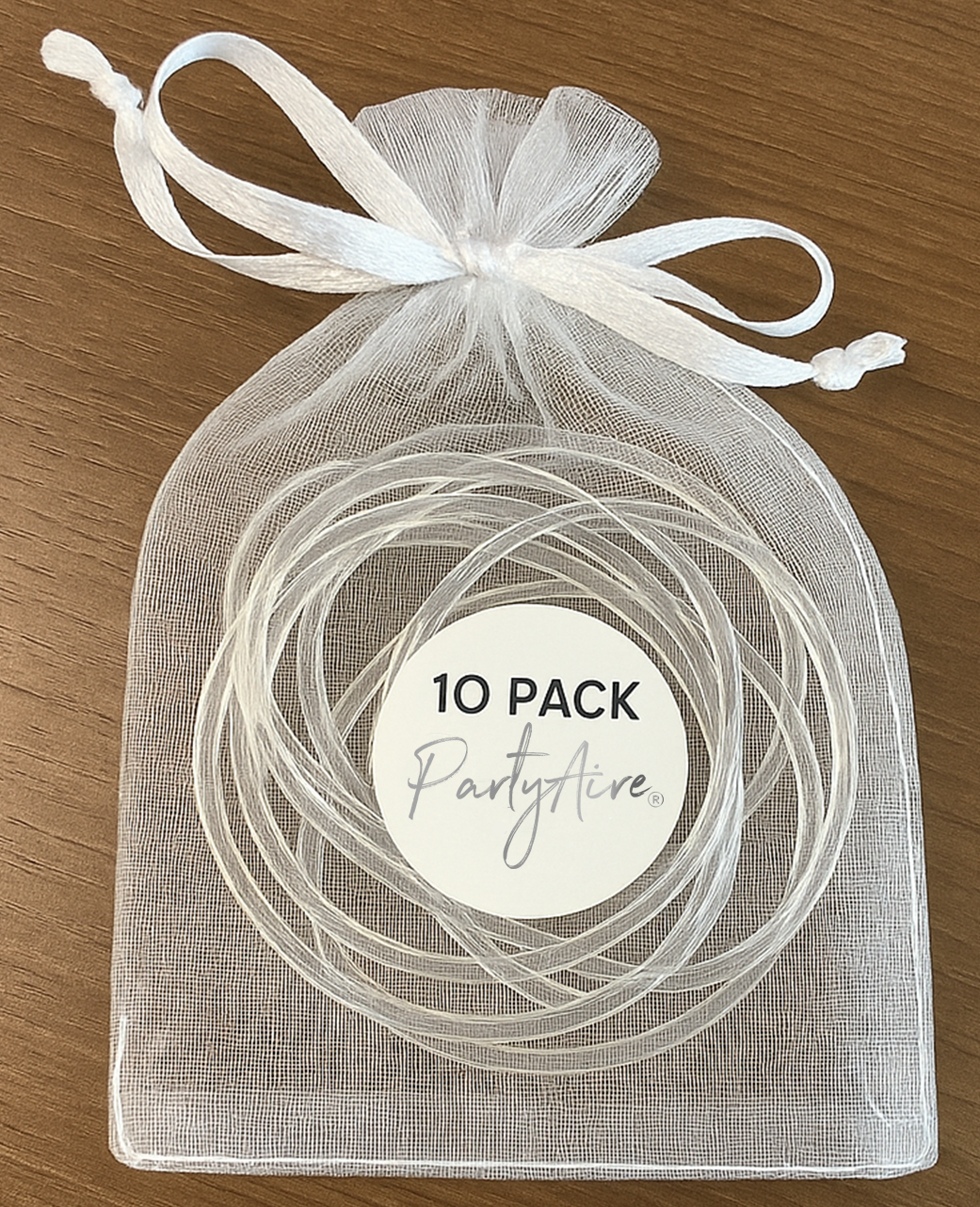 PARTYAIRE X10 LONG CLEAR ELASTIC BANDS